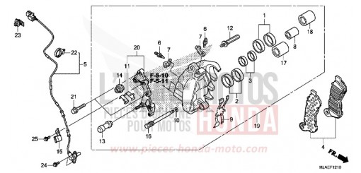 FRONT BRAKE CALIPER (VT750CS/C2S) VT750C2SE de 2014